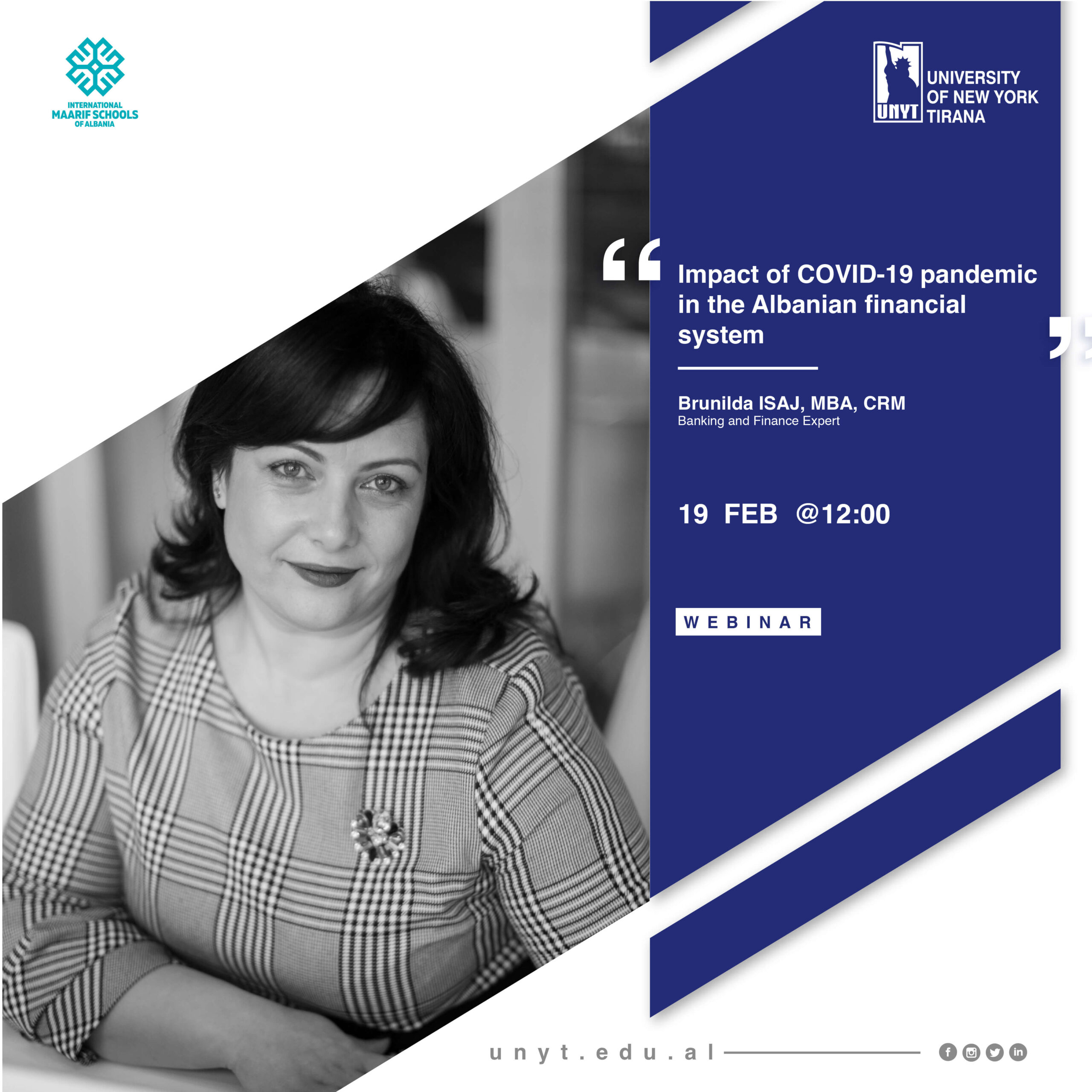 “Impact of COVID-19 pandemic in the Albanian financial system” | Brunilda Isaj, MBA, CRM