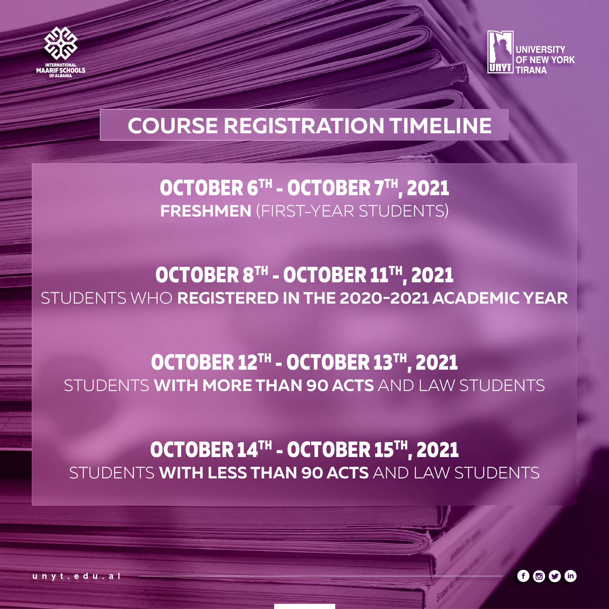Academic Calendar University Of New York Tirana