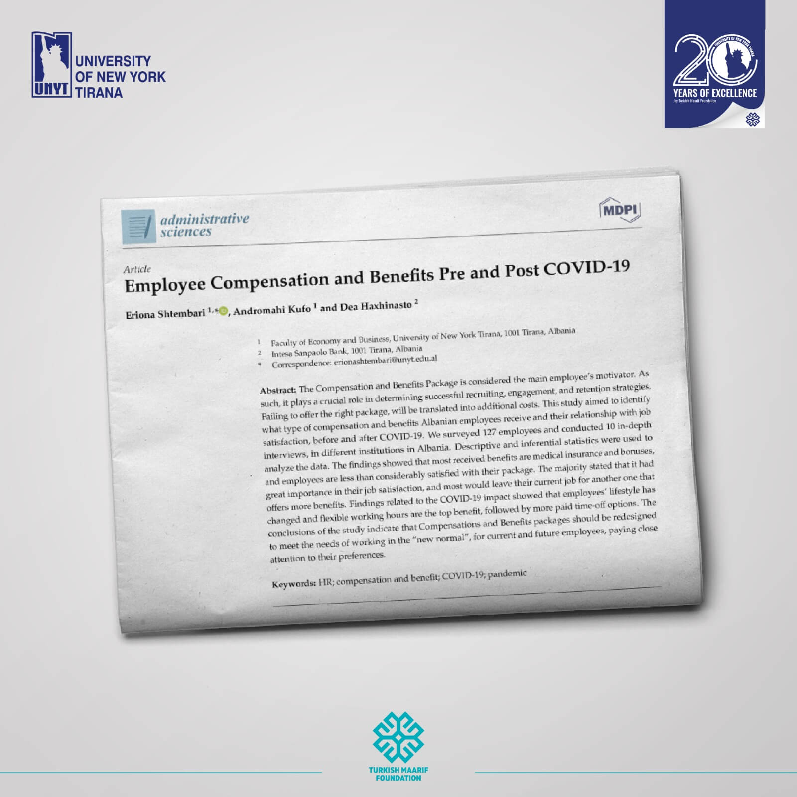 “Employee Compensation and Benefits Pre and Post COVID-19” | E. Shtëmbari, A. Kufo, D. Haxhinasto
